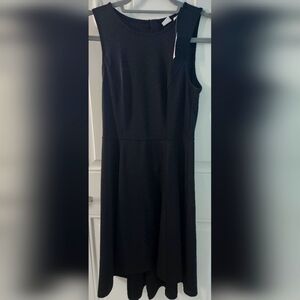GAP Sleeveless High Low Dress XS Petite NWT Stretchy Zipper Black